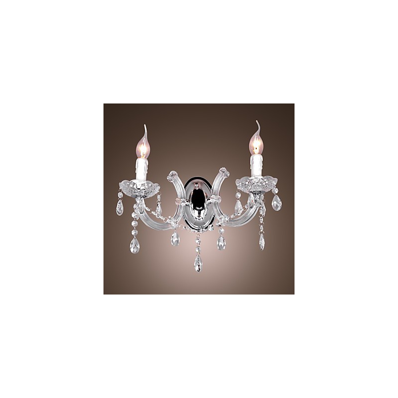 Elegante Kristall-Wandleuchte mit 2 Lichtern