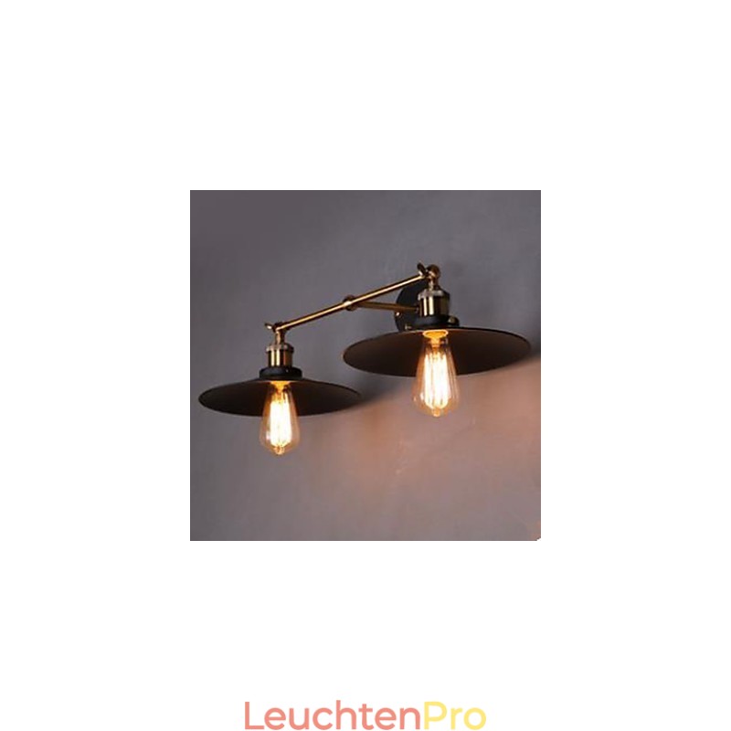 Ländliche Industrielle Retro Wandleuchte Doppelwandleuchte Schwarzer Regenschirm