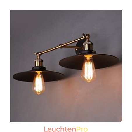 Ländliche Industrielle Retro Wandleuchte Doppelwandleuchte Schwarzer Regenschirm Ländliche Industrielle Retro Wandleuchte Doppelwandleuchte Schwarzer Regenschirm