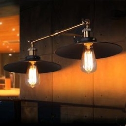 Ländliche Industrielle Retro Wandleuchte Doppelwandleuchte Schwarzer Regenschirm