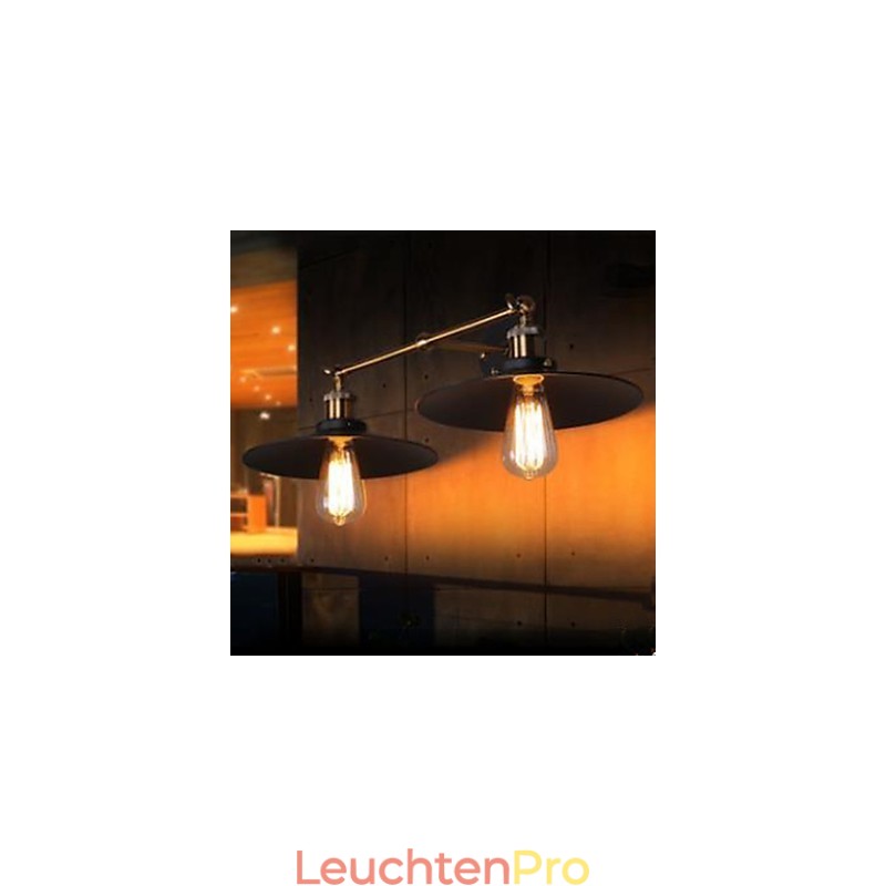Ländliche Industrielle Retro Wandleuchte Doppelwandleuchte Schwarzer Regenschirm