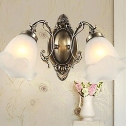Retro Glas Einfache Europäische Moderne Eleganz Schmiedeeisen Wand Lampe Licht