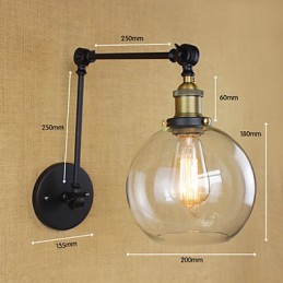 Der lange Arm der Glaswand aus Eisen, industriell, kreativ, teleskopisch, für Schlafzimmer, Retro, nostalgisch, Restaurant, faltbar, Gang