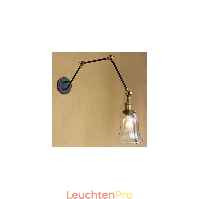 American Country Simple Retro Glass Lampshade Three Adjusting The Length Of The Long Arm Tube Wall
