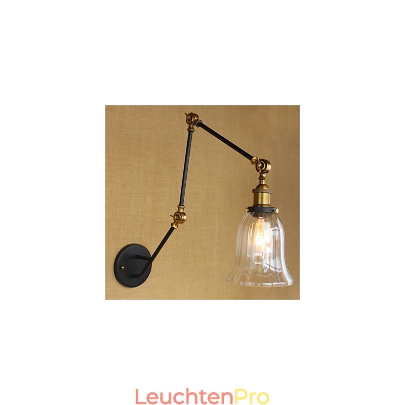 American Country Simple Retro Glass Lampshade Three Adjusting The Length Of The Long Arm Tube Wall