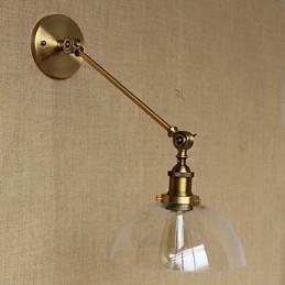 Die Eisen Glas Bronze Messing Arm Stil Retro Kreative Amerikanischen Land Halle Schlafzimmer Wand Lampe