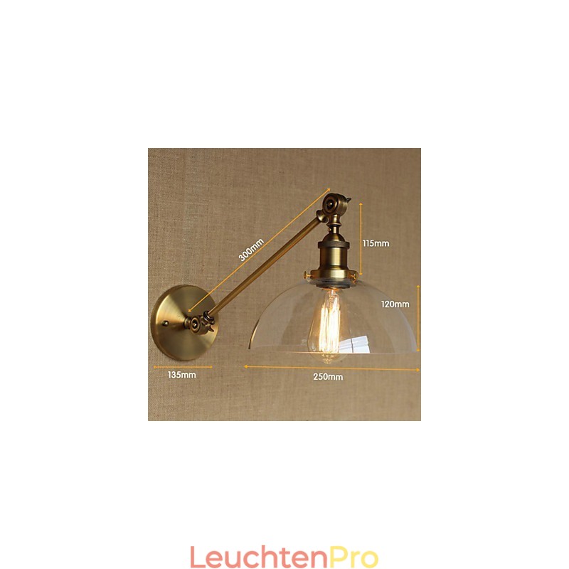 Die Eisen Glas Bronze Messing Arm Stil Retro Kreative Amerikanischen Land Halle Schlafzimmer Wand Lampe