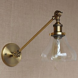 Die Eisen Glas Bronze Messing Arm Stil Retro Kreative Amerikanischen Land Halle Schlafzimmer Wand Lampe