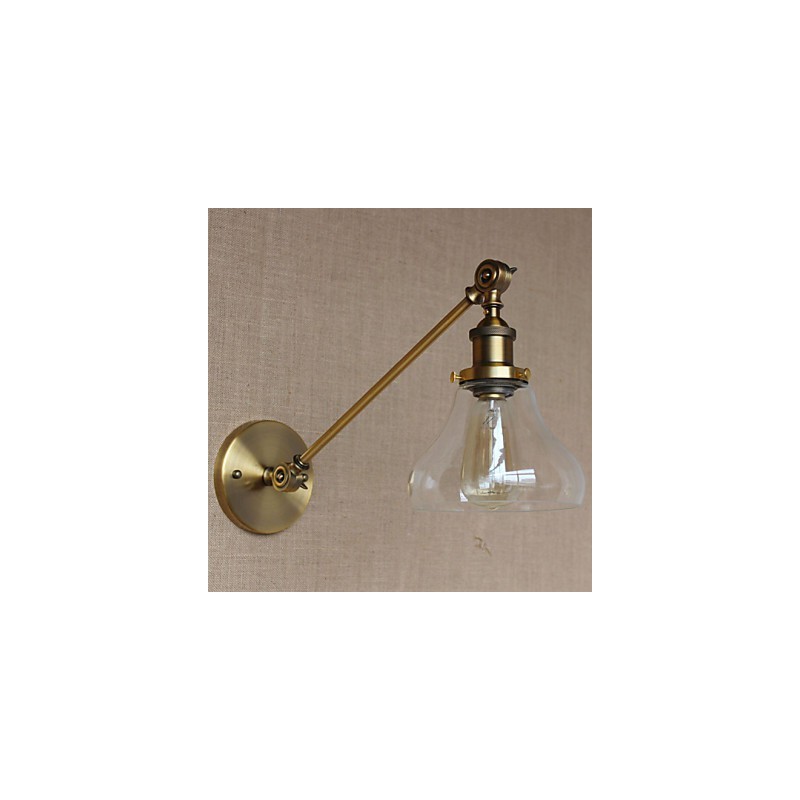 Die Eisen Glas Bronze Messing Arm Stil Retro Kreative Amerikanischen Land Halle Schlafzimmer Wand Lampe