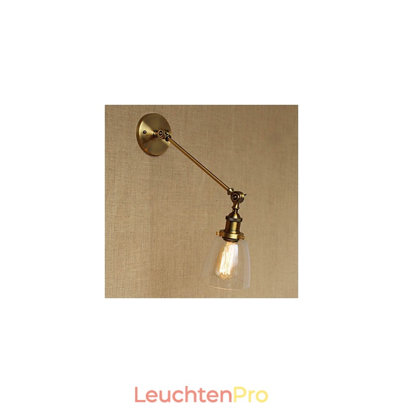 The Iron Glass Bronze Brass Arm Style Retro Creative American Country Hall Bedroom Wall Lamp