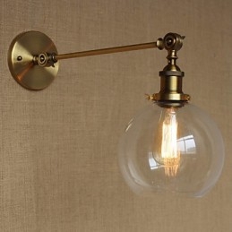 Die Eisen Glas Bronze Messing Arm Stil Retro Kreative Amerikanischen Land Halle Schlafzimmer Wand Lampe