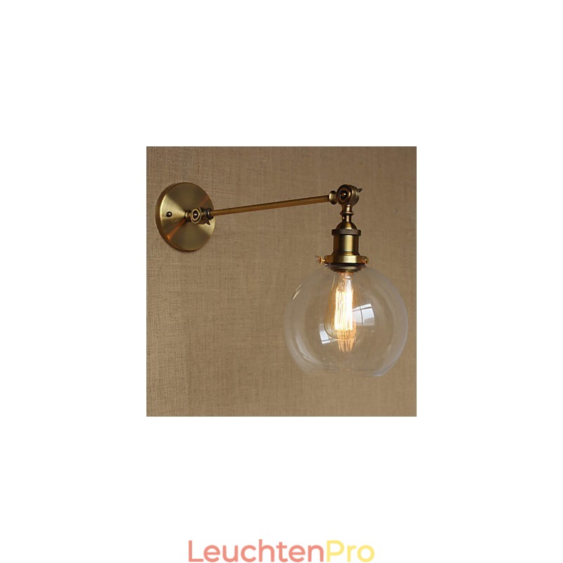 Die Eisen Glas Bronze Messing Arm Stil Retro Kreative Amerikanischen Land Halle Schlafzimmer Wand Lampe