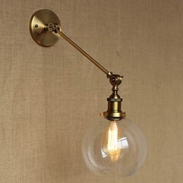 Die Eisen Glas Bronze Messing Arm Stil Retro Kreative Amerikanischen Land Halle Schlafzimmer Wand Lampe