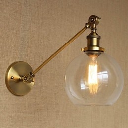 Die Eisen Glas Bronze Messing Arm Stil Retro Kreative Amerikanischen Land Halle Schlafzimmer Wand Lampe