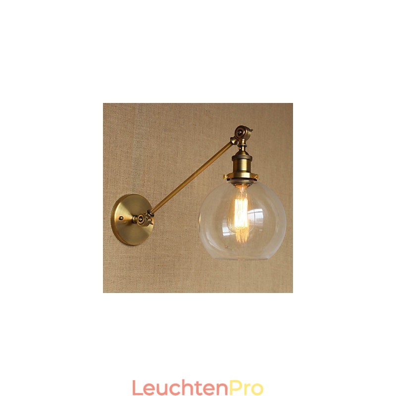 Die Eisen Glas Bronze Messing Arm Stil Retro Kreative Amerikanischen Land Halle Schlafzimmer Wand Lampe