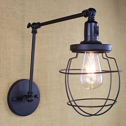 Stil Bett Hotel Restaurant Projekt Eisen Arm Doppel Retro Vintage Schwarz Gürtel Wand Lampe Schalter