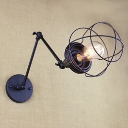 Stil Bett Hotel Restaurant Projekt Eisen Arm Doppel Retro Vintage Schwarz Gürtel Wand Lampe Schalter
