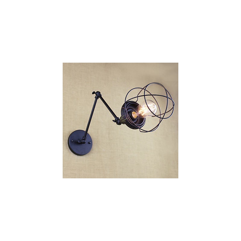 Stil Bett Hotel Restaurant Projekt Eisen Arm Doppel Retro Vintage Schwarz Gürtel Wand Lampe Schalter