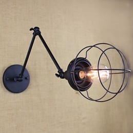 Stil Bett Hotel Restaurant Projekt Eisen Arm Doppel Retro Vintage Schwarz Gürtel Wand Lampe Schalter