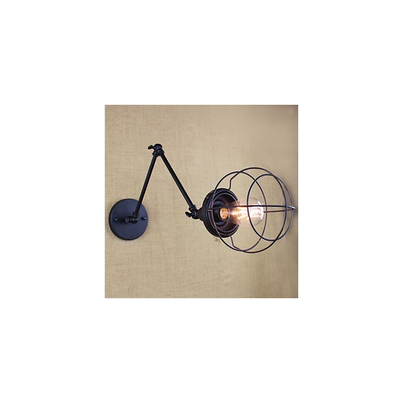 Stil Bett Hotel Restaurant Projekt Eisen Arm Doppel Retro Vintage Schwarz Gürtel Wand Lampe Schalter
