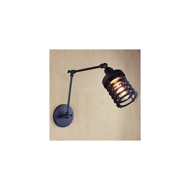 Stil Bett Hotel Restaurant Projekt Eisen Arm Doppel Retro Vintage Schwarz Gürtel Wand Lampe Schalter