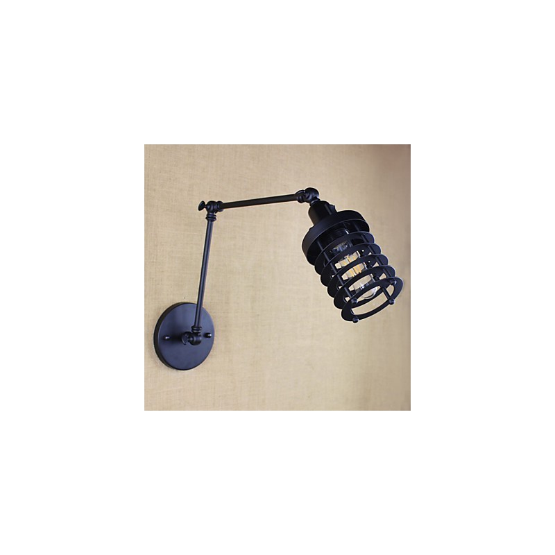 Stil Bett Hotel Restaurant Projekt Eisen Arm Doppel Retro Vintage Schwarz Gürtel Wand Lampe Schalter