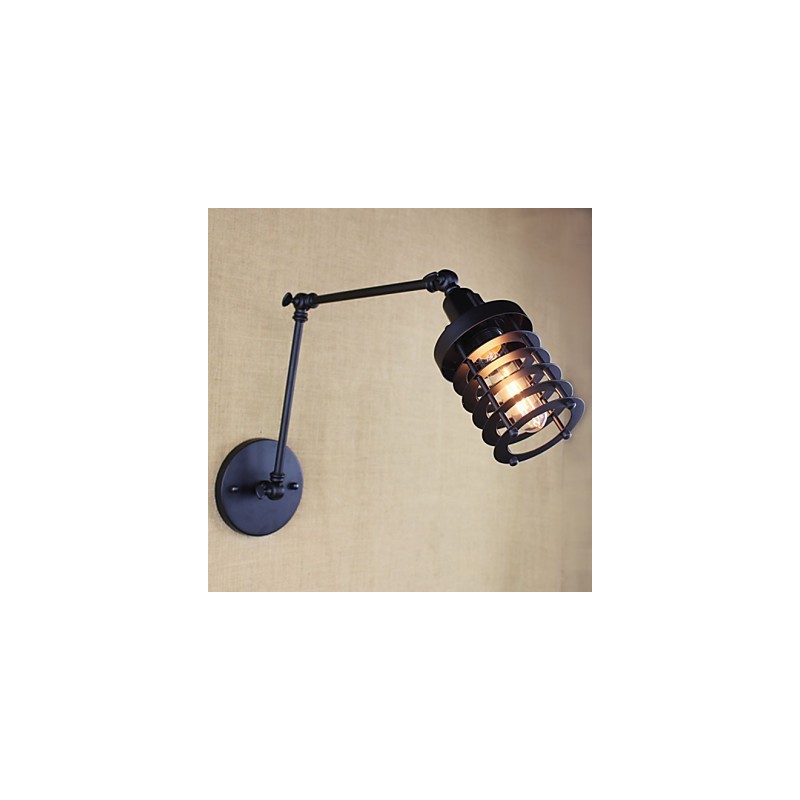 Stil Bett Hotel Restaurant Projekt Eisen Arm Doppel Retro Vintage Schwarz Gürtel Wand Lampe Schalter