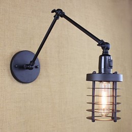 Stil Bett Hotel Restaurant Projekt Eisen Arm Doppel Retro Vintage Schwarz Gürtel Wand Lampe Schalter