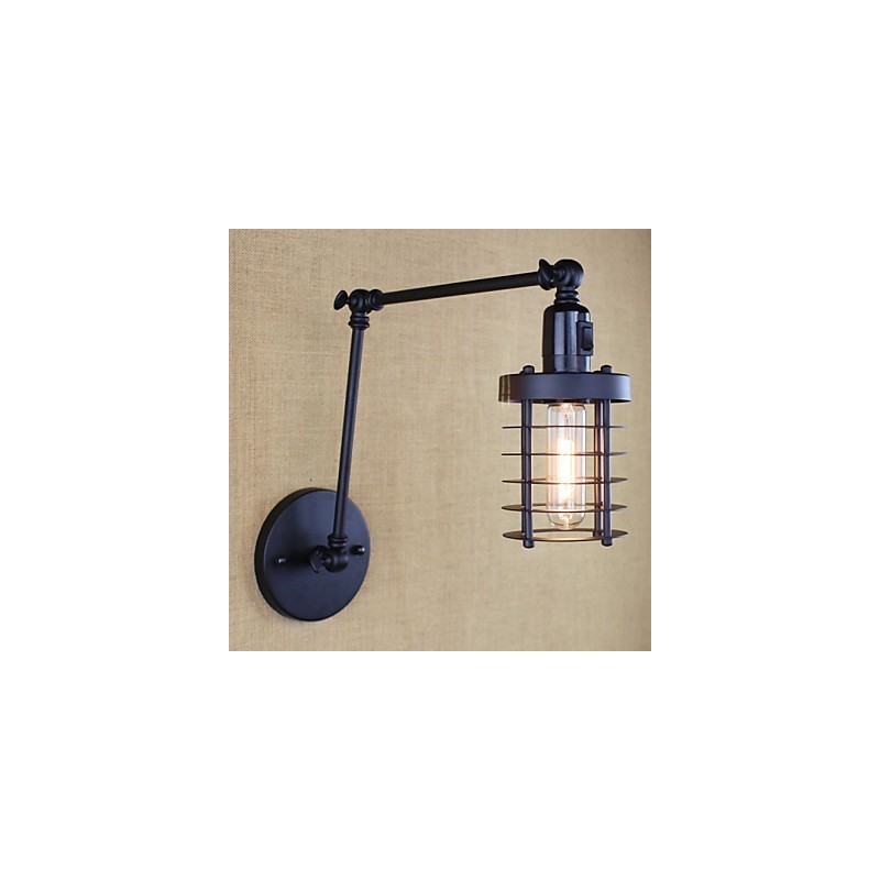 Stil Bett Hotel Restaurant Projekt Eisen Arm Doppel Retro Vintage Schwarz Gürtel Wand Lampe Schalter