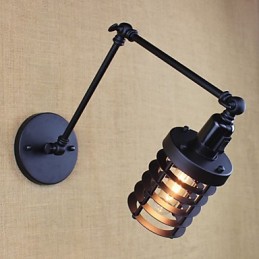 Stil Bett Hotel Restaurant Projekt Eisen Arm Doppel Retro Vintage Schwarz Gürtel Wand Lampe Schalter