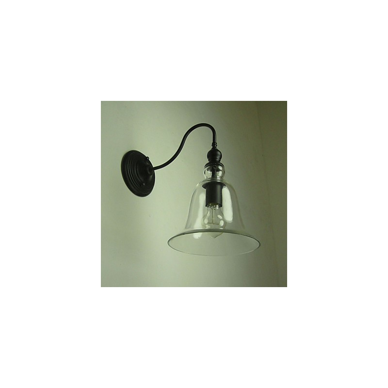 Vintage Wandleuchte Einflammig Stahl und Glas