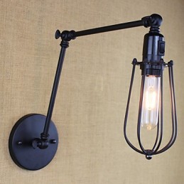 Stil Bett Hotel Restaurant Projekt Eisen Arm Doppel Retro Vintage Schwarz Gürtel Wand Lampe Schalter