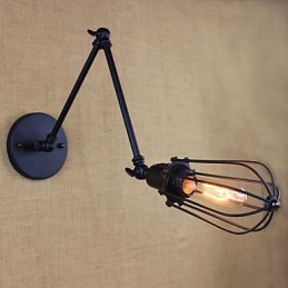 Stil Bett Hotel Restaurant Projekt Eisen Arm Doppel Retro Vintage Schwarz Gürtel Wand Lampe Schalter