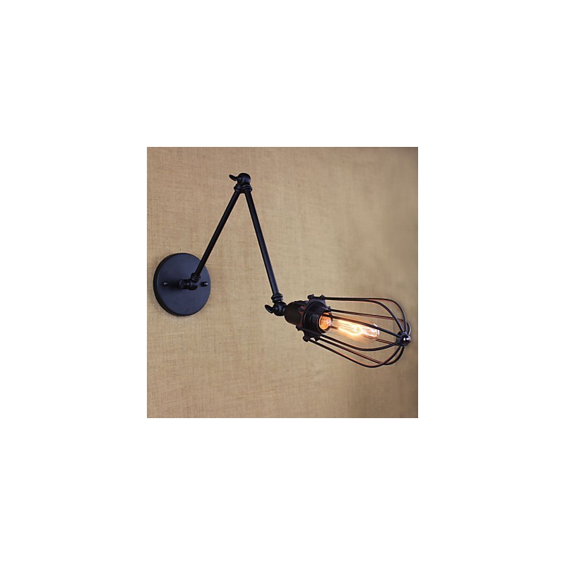 Stil Bett Hotel Restaurant Projekt Eisen Arm Doppel Retro Vintage Schwarz Gürtel Wand Lampe Schalter