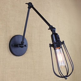 Stil Bett Hotel Restaurant Projekt Eisen Arm Doppel Retro Vintage Schwarz Gürtel Wand Lampe Schalter