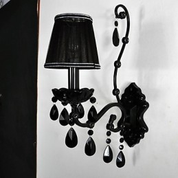 Wandleuchten Kristall Traditionell Klassisch Metall Schwarz