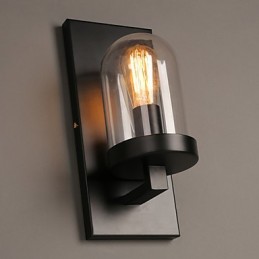 Kreative ländliche Schmiedeeisen-Glas-Wandleuchte