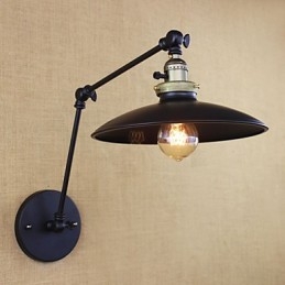 Amerikanische minimalistische Industrie-Wandleuchte aus Eisen mit langem Arm und Schalter