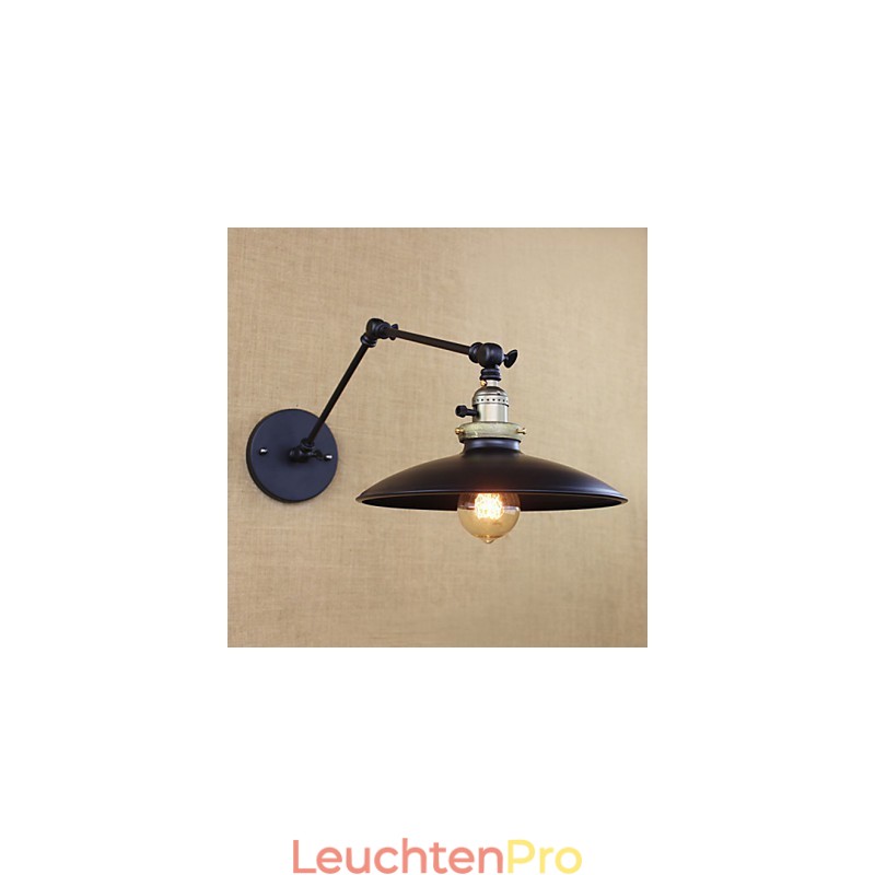 Amerikanische minimalistische Industrie-Wandleuchte aus Eisen mit langem Arm und Schalter