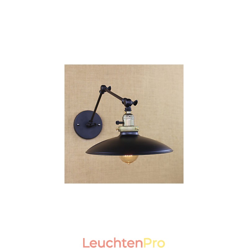 Amerikanische minimalistische Industrie-Wandleuchte aus Eisen mit langem Arm und Schalter
