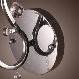 Silberne Kristall-Wandleuchte mit 1 Licht