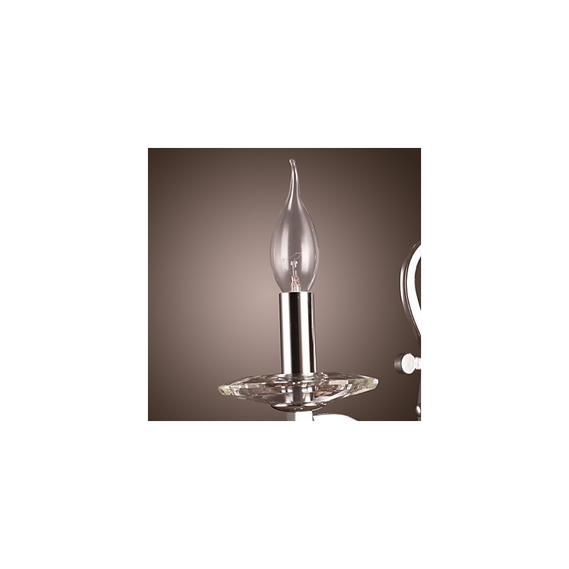 Silberne Kristall-Wandleuchte mit 1 Licht