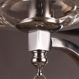 Silberne Kristall-Wandleuchte mit 1 Licht