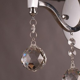 Silberne Kristall-Wandleuchte mit 1 Licht