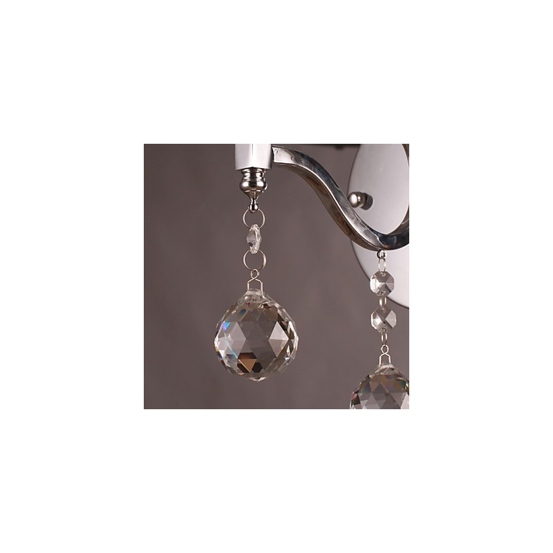 Silberne Kristall-Wandleuchte mit 1 Licht