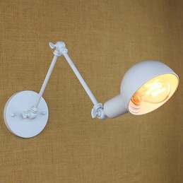 Moderne weiße lange Arm Doppel Schmiedeeisen Wandleuchte Wohnzimmer Flur Schlafzimmer Nachttisch Studie