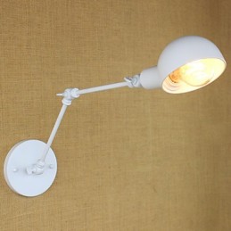 Moderne weiße lange Arm Doppel Schmiedeeisen Wandleuchte Wohnzimmer Flur Schlafzimmer Nachttisch Studie