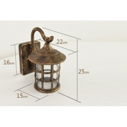 Antike rustikale Eisen wasserdichte Außenwandlampe Vintage Laternenlicht Rostig Mattschwarz Korridor Flur Wandleuchte
