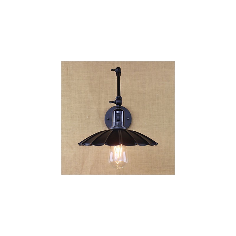 Schlafzimmer Nacht Lampe Hotel Engineering Restaurant Retro Matte Schwarz Gürtel Lange Arm Doppel Schalter Wand