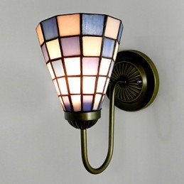 15CM Zeitgenössische und vertraglich Buntglaslampe Wandleuchte Inn Blaue und weiße Quadrate Lichter